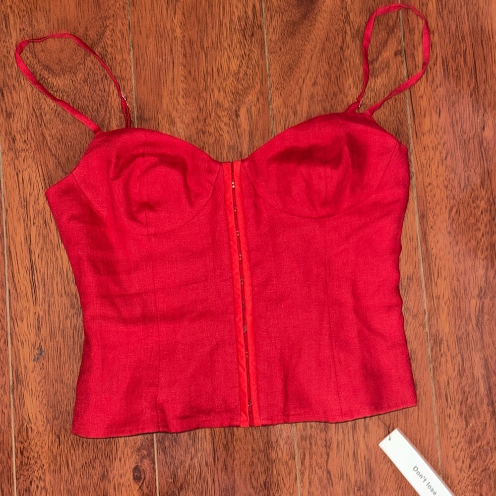 Reformation christen linen top size 4 NWT - Picture 2 of 3
